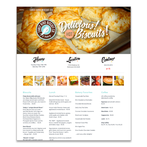 Website for Early Bird Biscuit